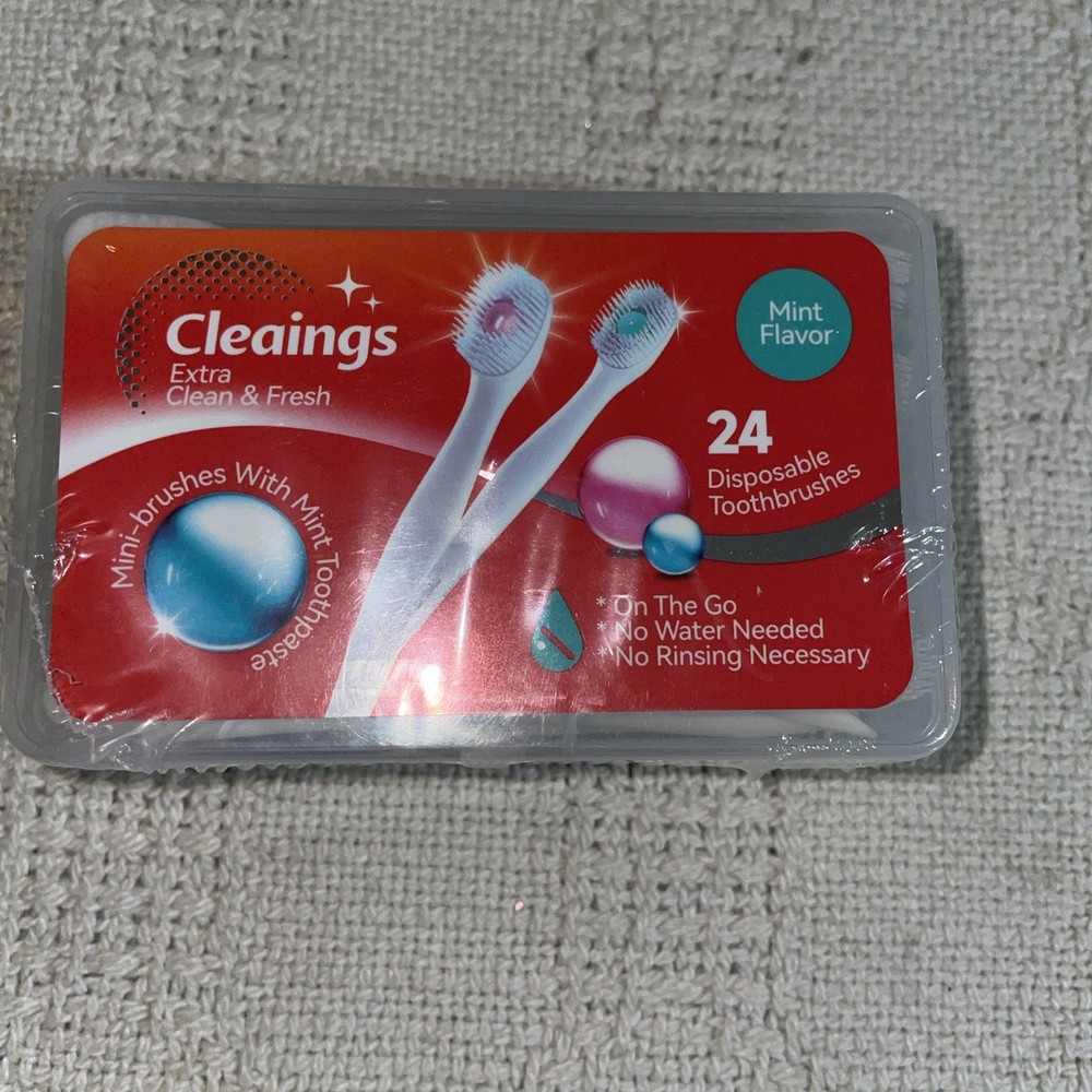 New Mini Brushes  W/Mint Toothpaste, Disposable Toothbrushes, On The Go - 24 Ct