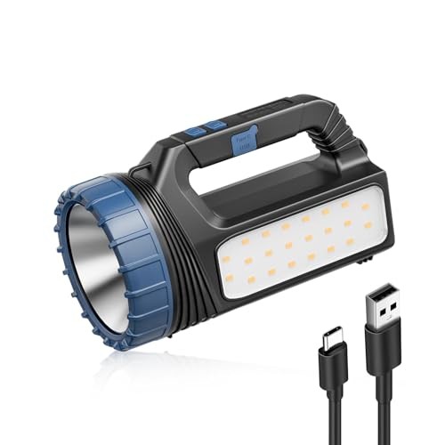 Solar Flashlight，Solar Powered Flashlight for Multi Function 8000 Lumens with 1