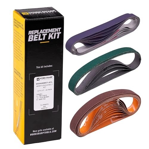 Abrasive Belt Kit - 24 Assorted Grits for Work Sharp - Bulk Bundle Value Pack