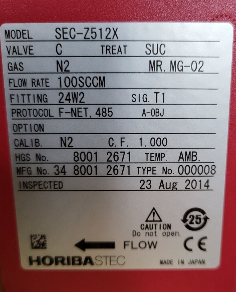 HORIBASTEC Z500 SEC-Z512X C N2 MASS FLOW CONTROLLER