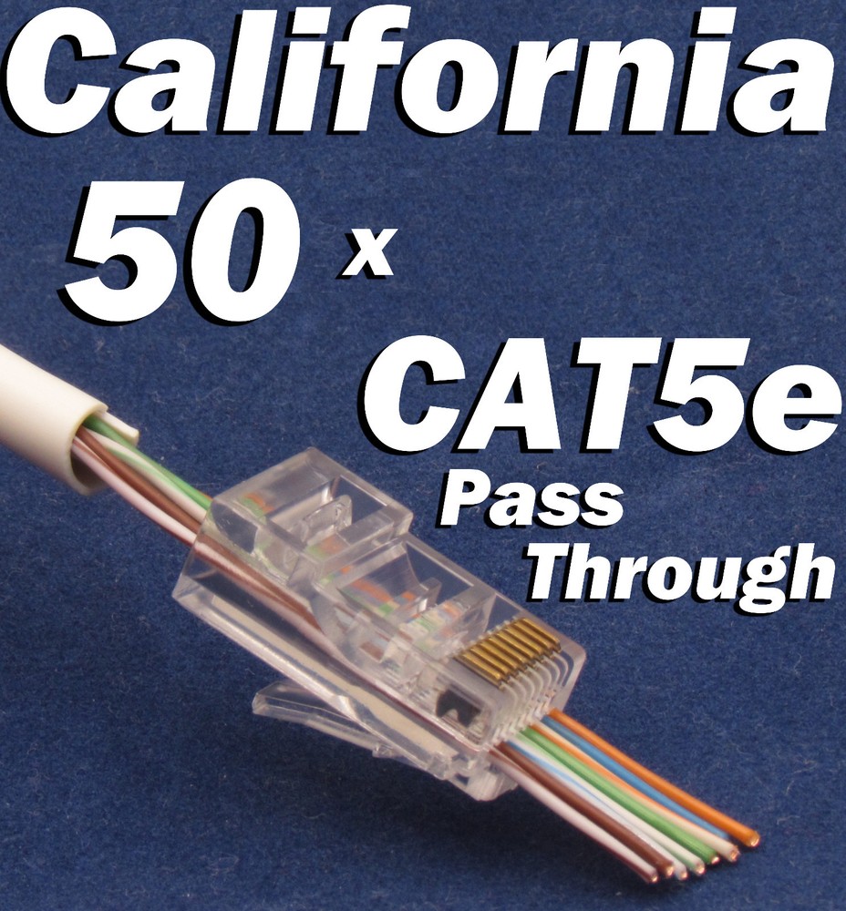 Cable Tester Crimper RJ45 CAT5e 50pcs Pass Through Network Cable Connector Plug