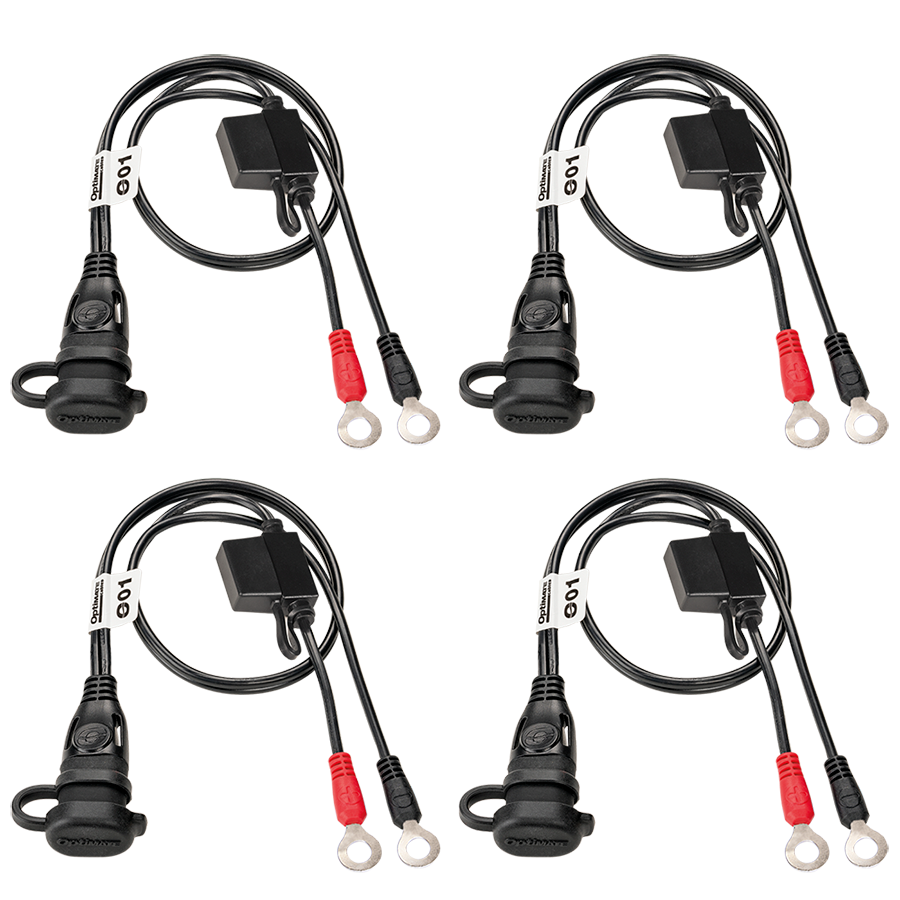 Tecmate Optimate Four Black 20" Battery Ring Terminal Eyelet SAE Plug Pigtail