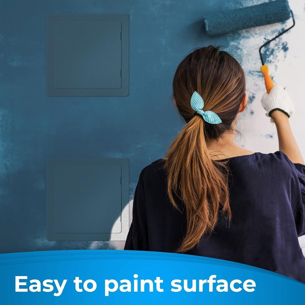 Stylish White Wall Hole Cover - Durable Plastic Access Panel for Home & Office