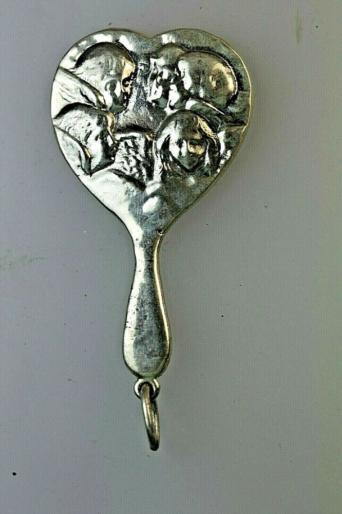 Cherub Miniature Hand Mirror Silver 925 Pendant
