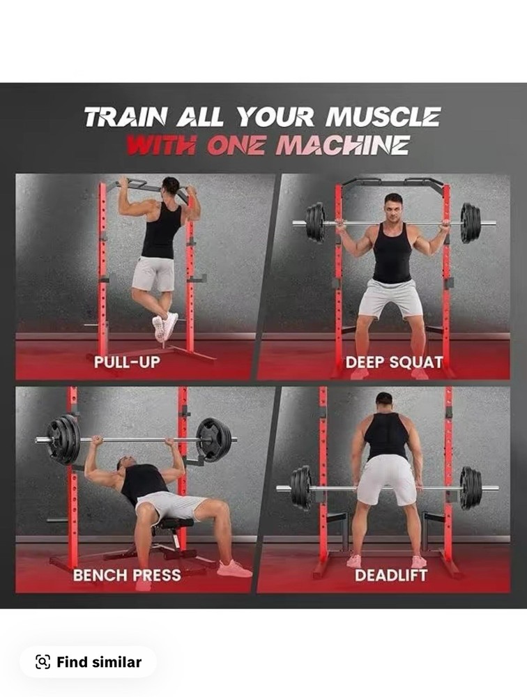 Adjustable Power Rack Power Cage Squat Rack with Pull Up Bar Weight Lifting Cage