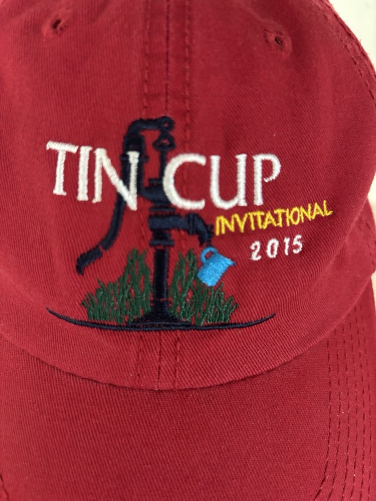 2015 TIN CUP INVITATIONAL EMBROIDERED GOLF CAP (RED / OSFM) - EUC & FREE SHIP!