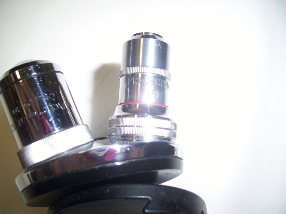 Four (4) Objective Lenses with Nose Piece for Microscope Projectina Achromat