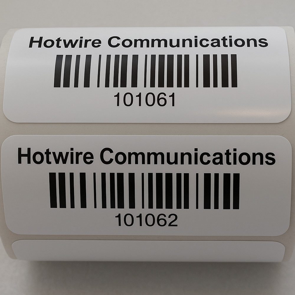 Durable Asset Tags - Sequential Barcoded - Custom - 1.5" x 3/4"