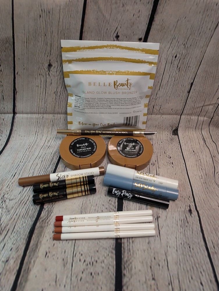 Belle Beauty Lip Eye Makeup Bundle NEW Full Size