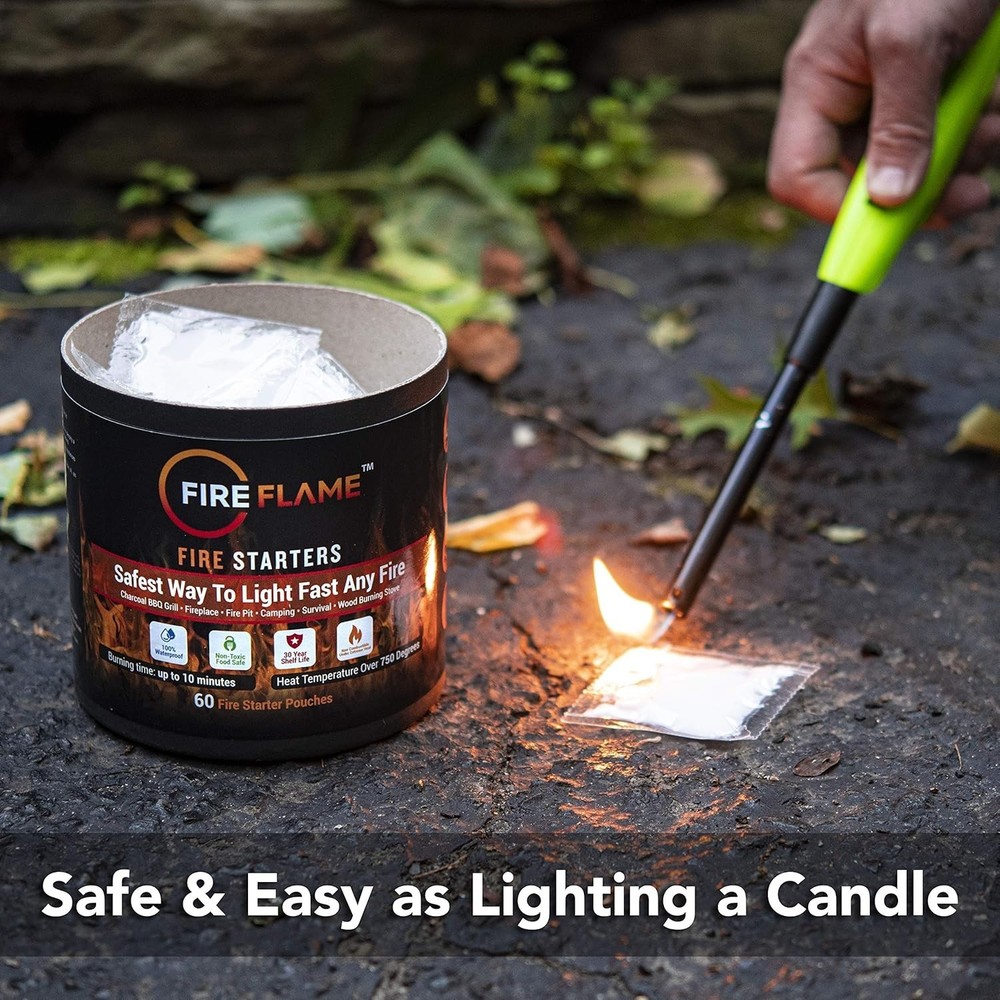 Quick Instant Fire Starter - 100% Waterproof, Odorless & Non-Toxic Fire Solution