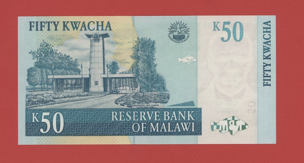 MALAWI 50 KWACHA 2007 PICK # 53c UNC.