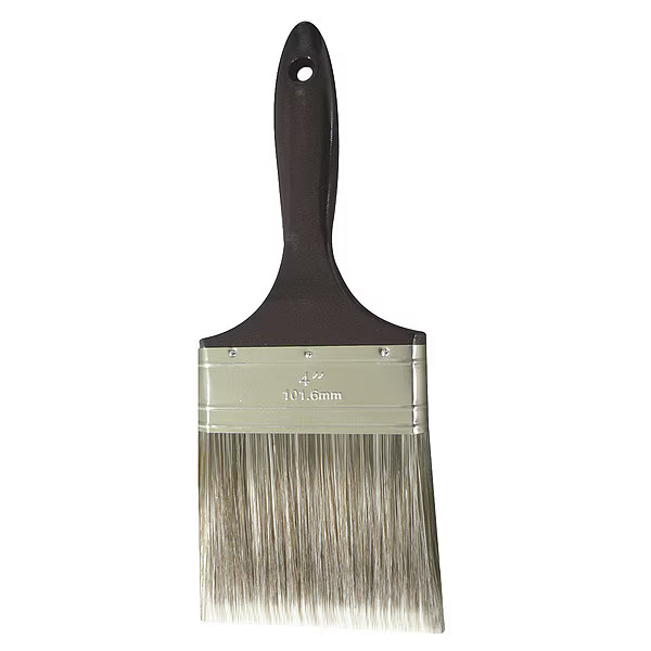 4" Flat Sash Soft, Polyester Bristle, Paint Brush, Plastic Handle