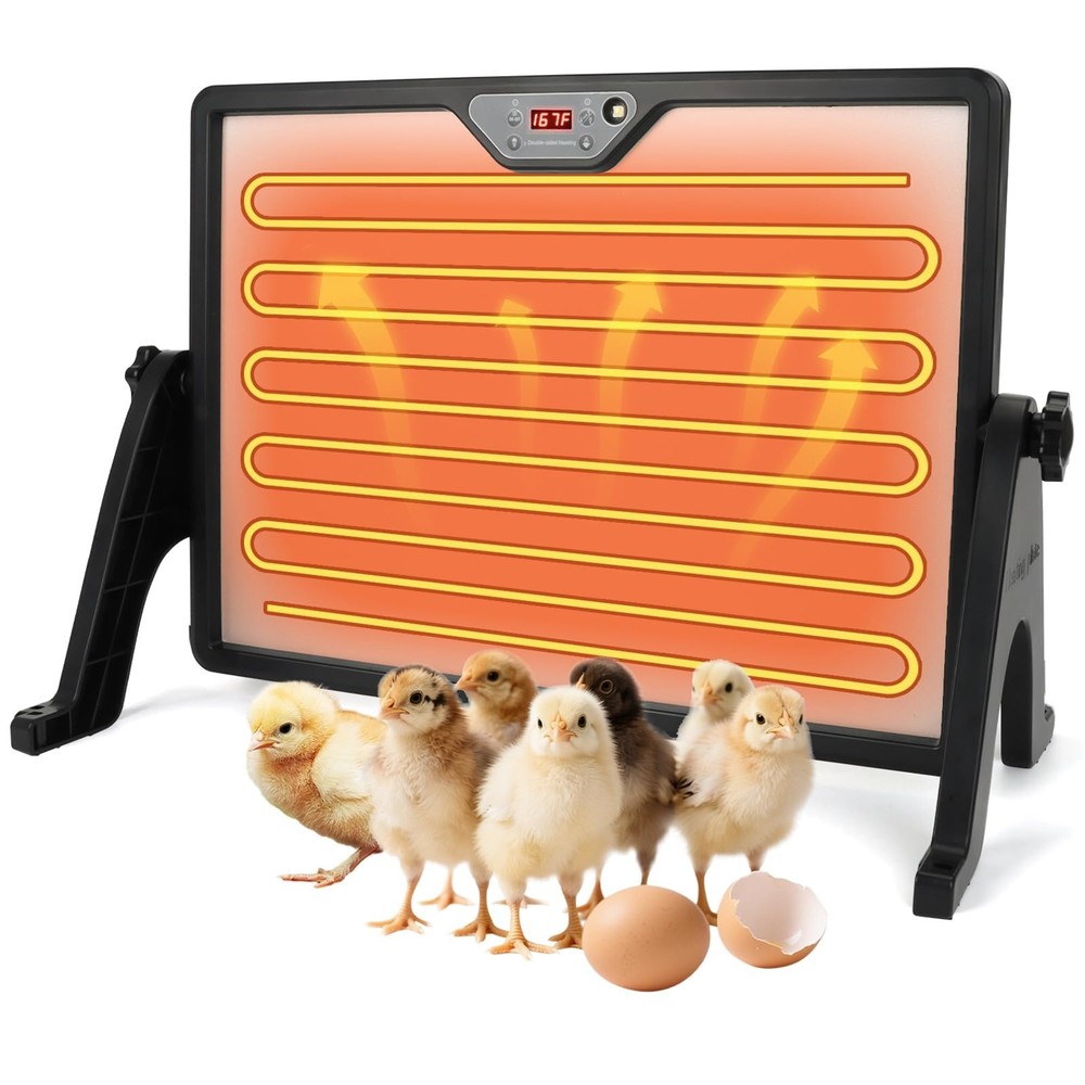 180W Chicken Brooder Heater with Stand, Temp Control & Remote, Heat Plate for Po