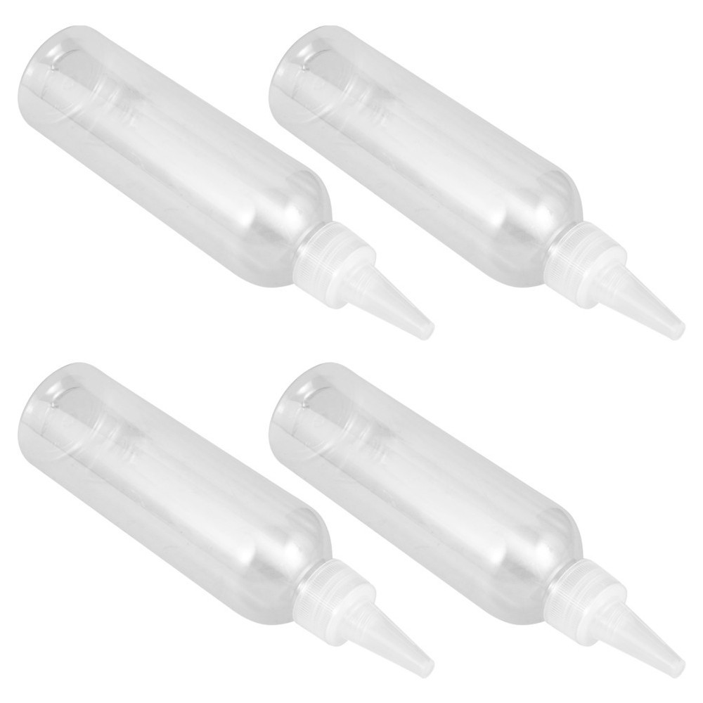 4 Pcs Clear Plastic Precision Tip Bottles for Squeezing Glue or Lubricants