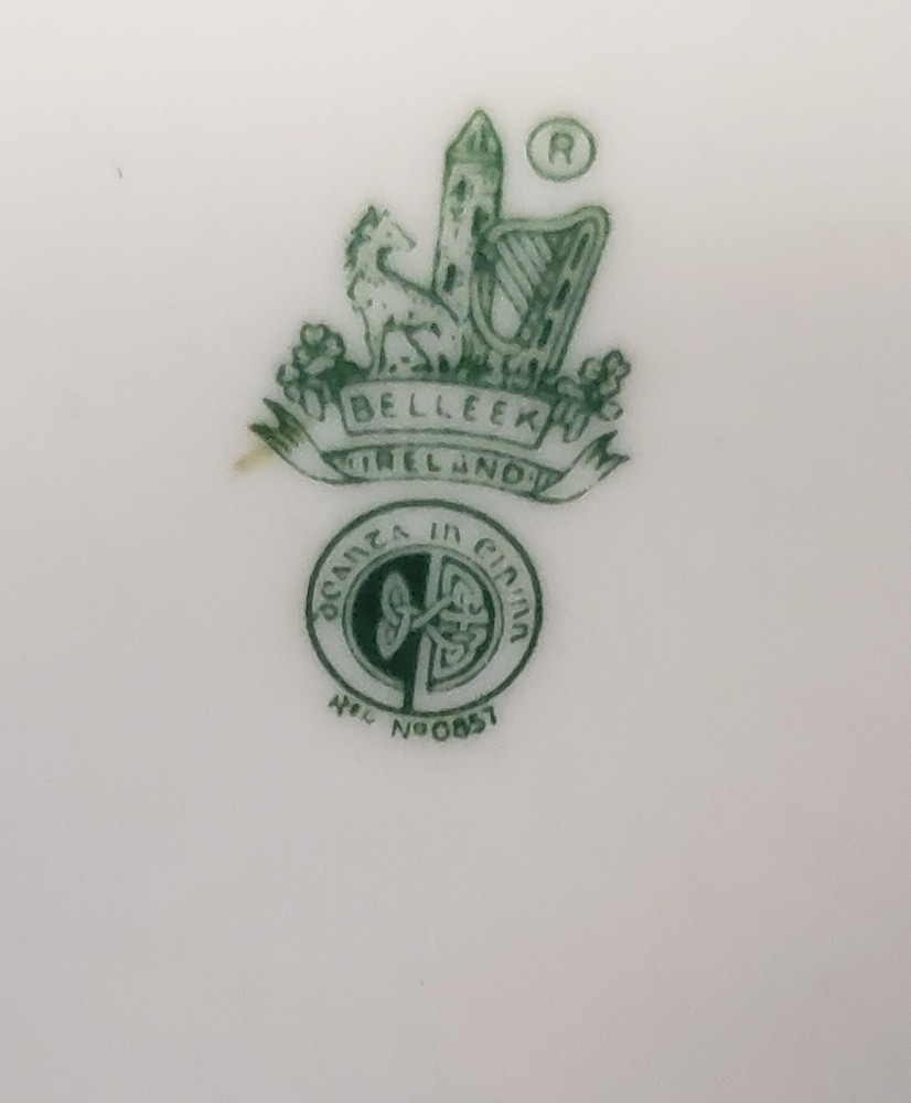 Belleek Shamrock Cake Plate