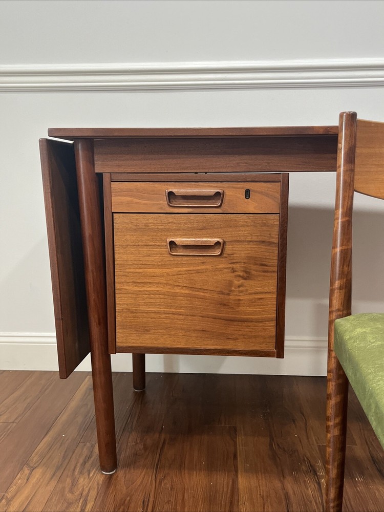 Danish Mid Century Modern Teak Drop Leaf Desk
