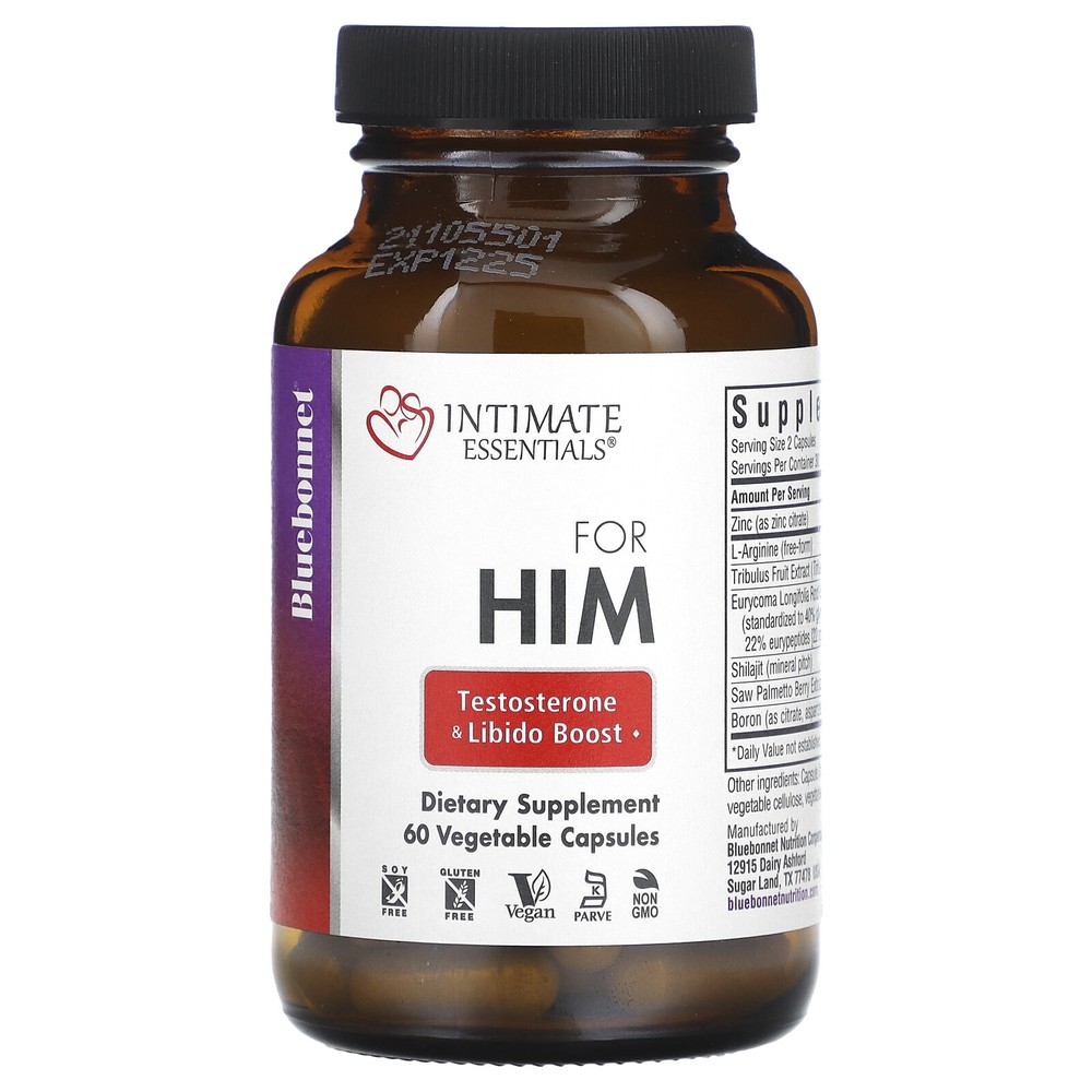 Intimate Essentials, For Him, Testosterone & Libido Boost, 60 Vegetable Capsules