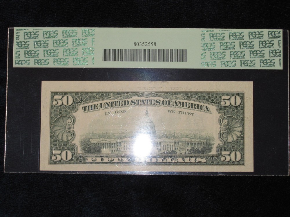 1993 $50 PCGS 64 PPQ FR2125-B PRINTING ERROR NOTE BILL MISALIGNMENT MISALIGNED