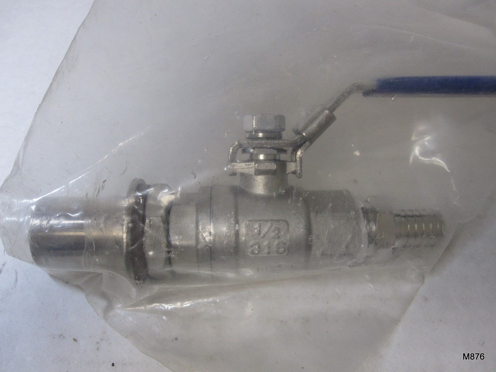 1/2 Inch Weldless Ball Valve Stainless Steel 304 Bulkhead For Home Brew