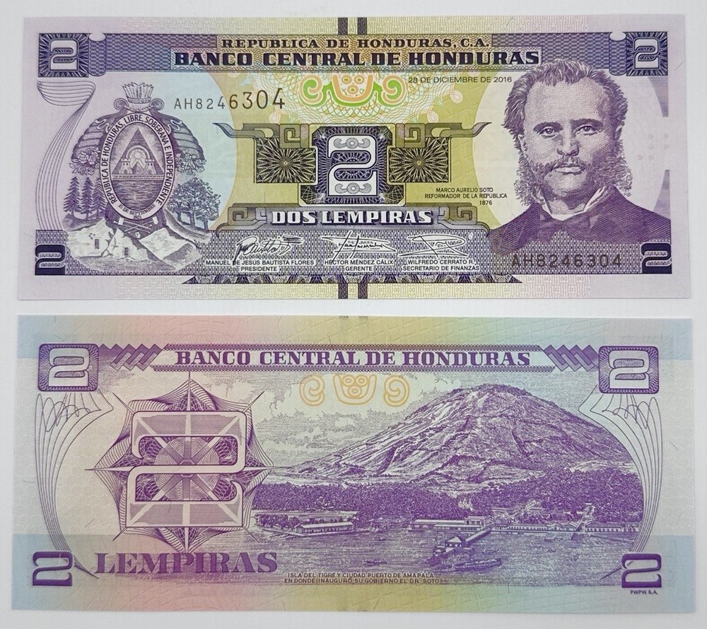 Honduras, 2 Lempiras, 2016, UNC Banknote