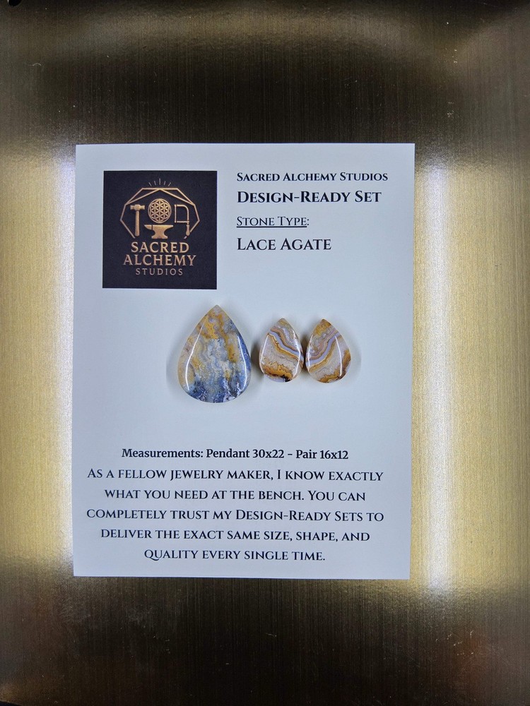Tear Shape - Lace Agate - Design-Ready Set