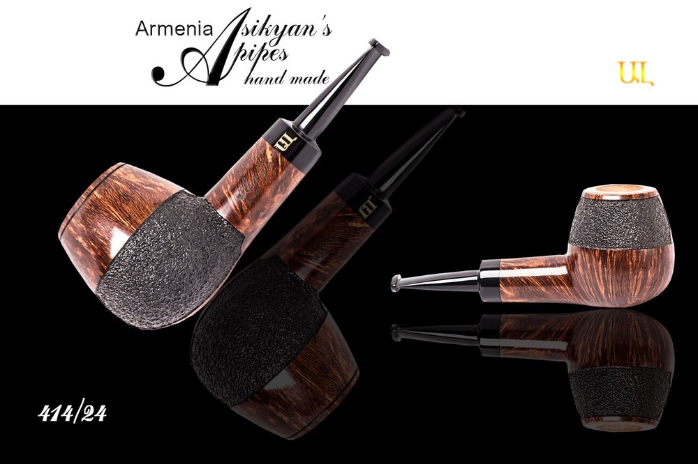 Asikyan Pipe #414/24 Brandy Smooth\Rusticated Hand Made