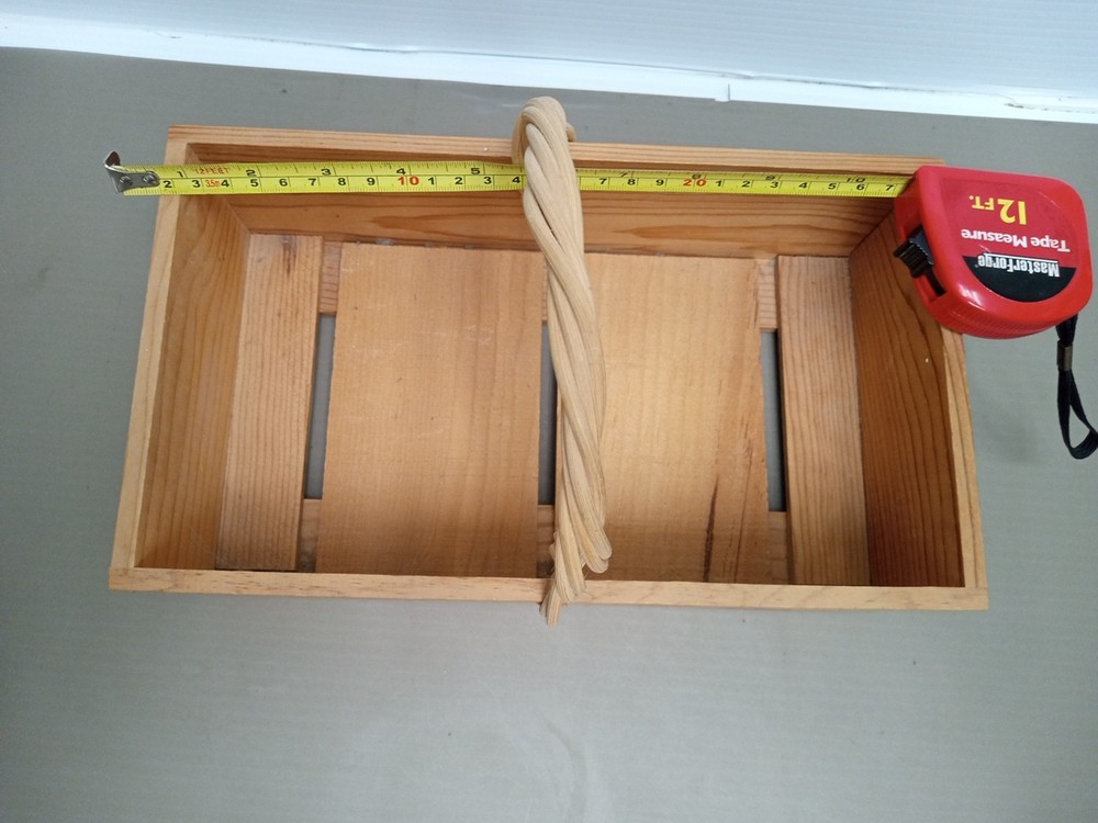 wooden basket with handle