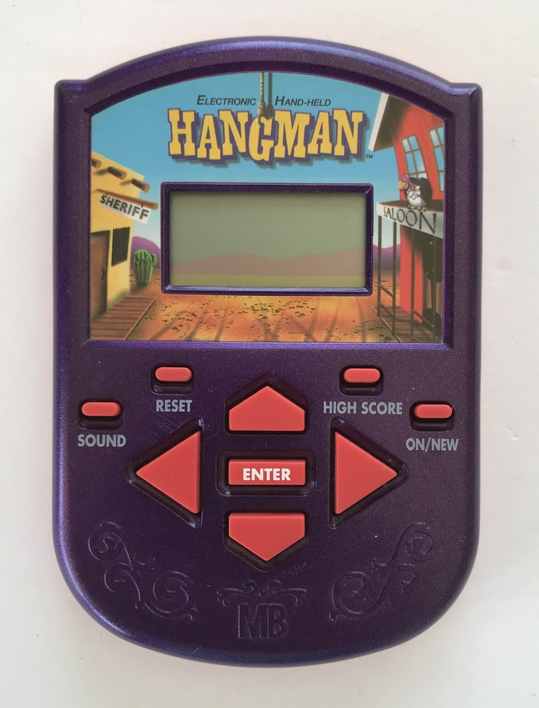 Hangman Hand-Held Electronic Classic Game 2002 Milton Bradley - Tested - Working