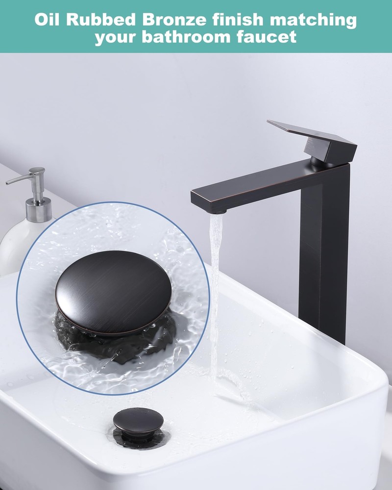 Bathroom Sink Drain Without Overflow, ARCORA Oil Rubbed Bronze-1 Pack