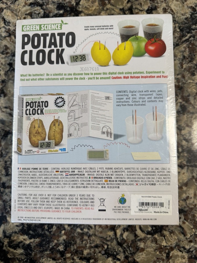Green Science Potato Clock - Experiment Battery Home/School Science Kit Project