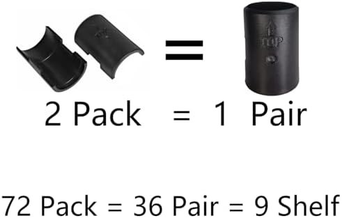 Wire Shelf Lock Clips 72 Pack for 1" Post