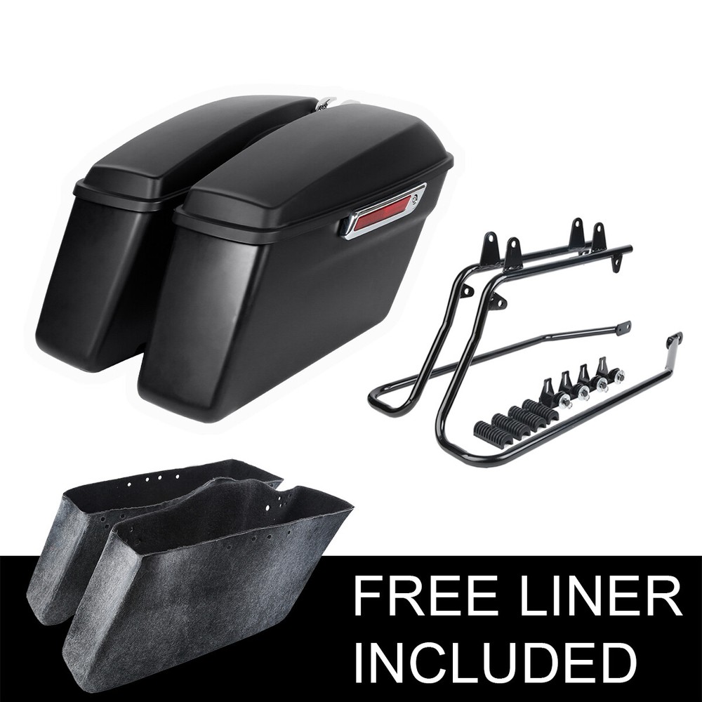 Matte Hard Saddlebag Conversion Bracket Fit For Harley Softail Custom 1984-2017