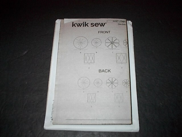 Kwik Sew Pattern 4327 Chic Pillows in Five Great Styles Round / Square Uncut