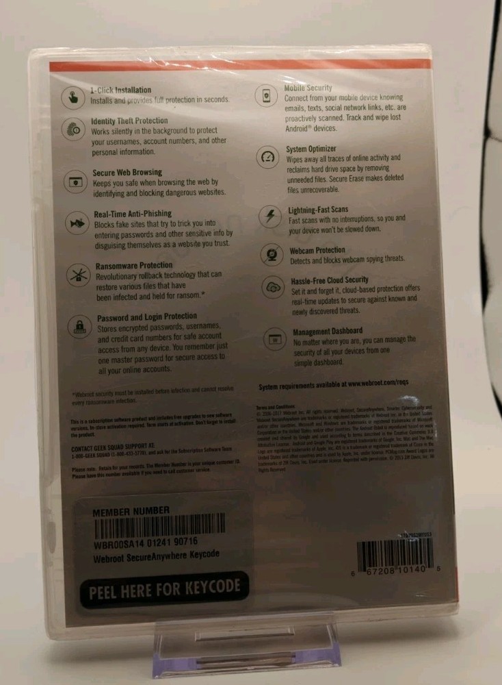 Webroot SecureAnywhere Internet Security 3 Devices NEW SEALED PC Mac Mobile