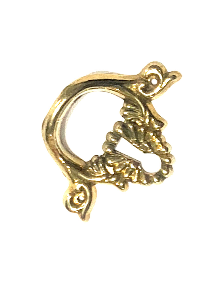 Drawer Pull With Horizontal Keyhole Floral Cast Brass Handle Small