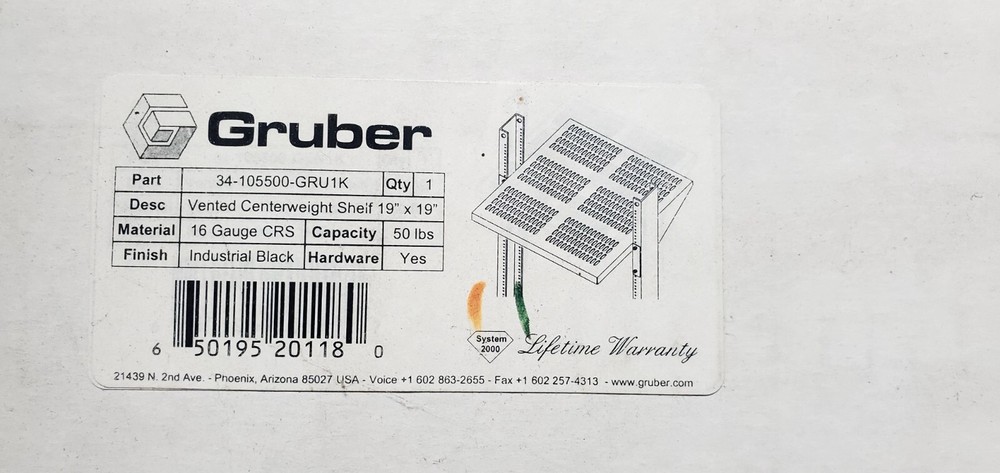 19 x 19 Vented Shelf BLK