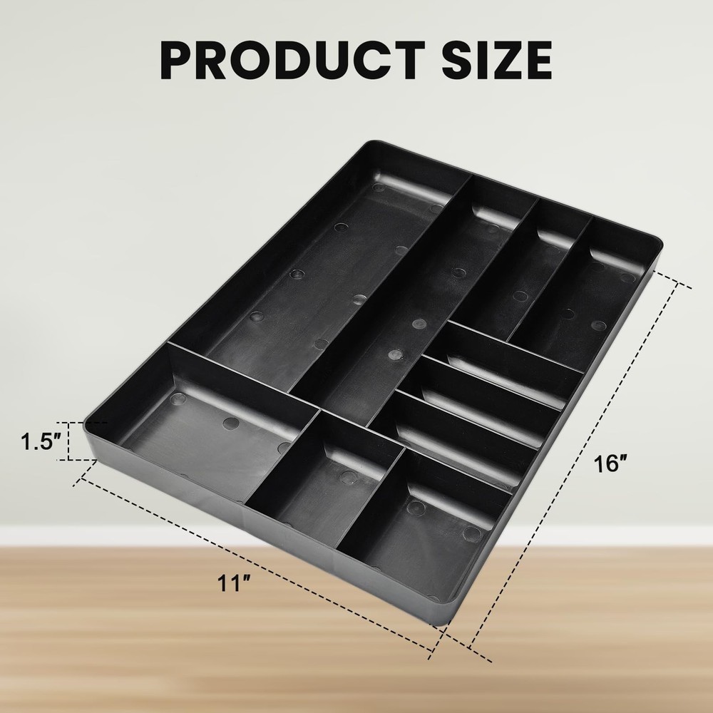 10-Compartments Tool Organizer Tray, Tool Drawer Organizer Tray, Tool Box Org...