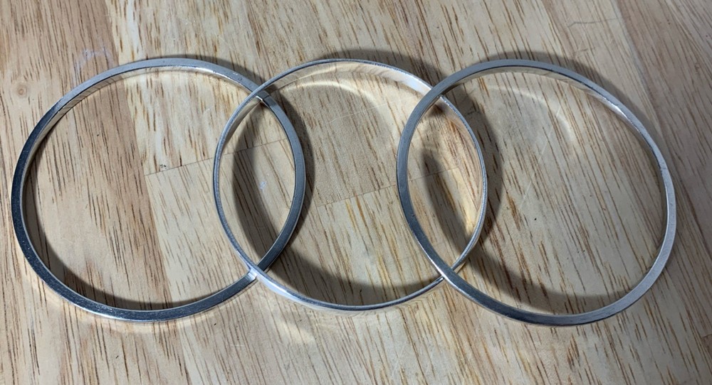 3 Plain Taxco Silver Braclettes