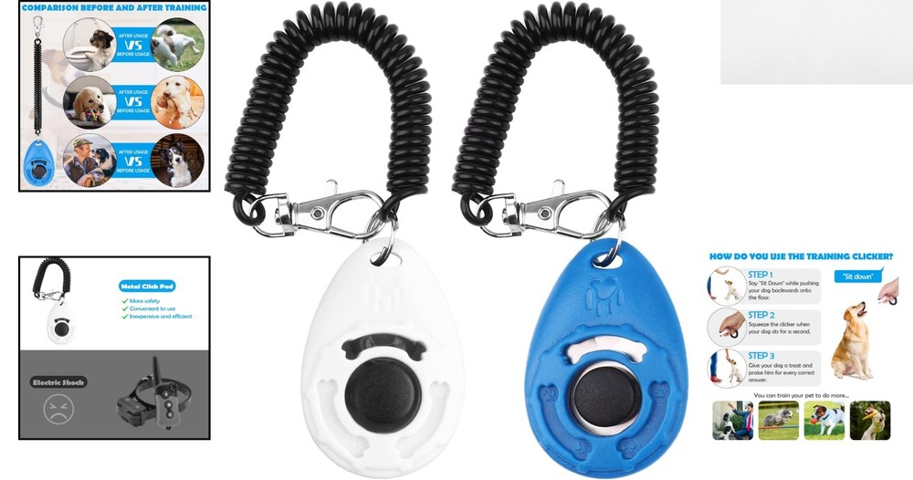 Complete Pet Training Clicker Duo - Durable, Lightweight for Effective Training