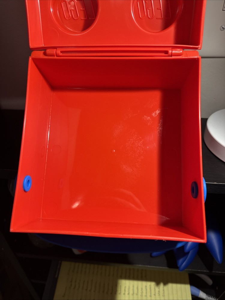 LEGO Storage Case: Bright Red with Blue Handle