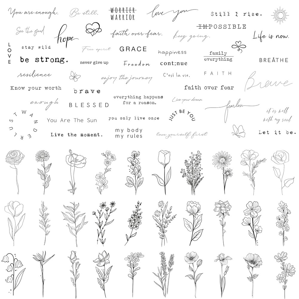 Realistic Temporary Tattoos - 60 Sheets Tiny Small Removable Tattoos, 30 Pcs Ins