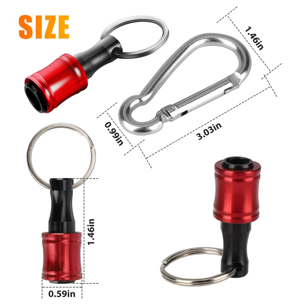 14Pcs 1/4" Hex Shank Quick Release Keychain Screwdriver Drill Bits Holder Set