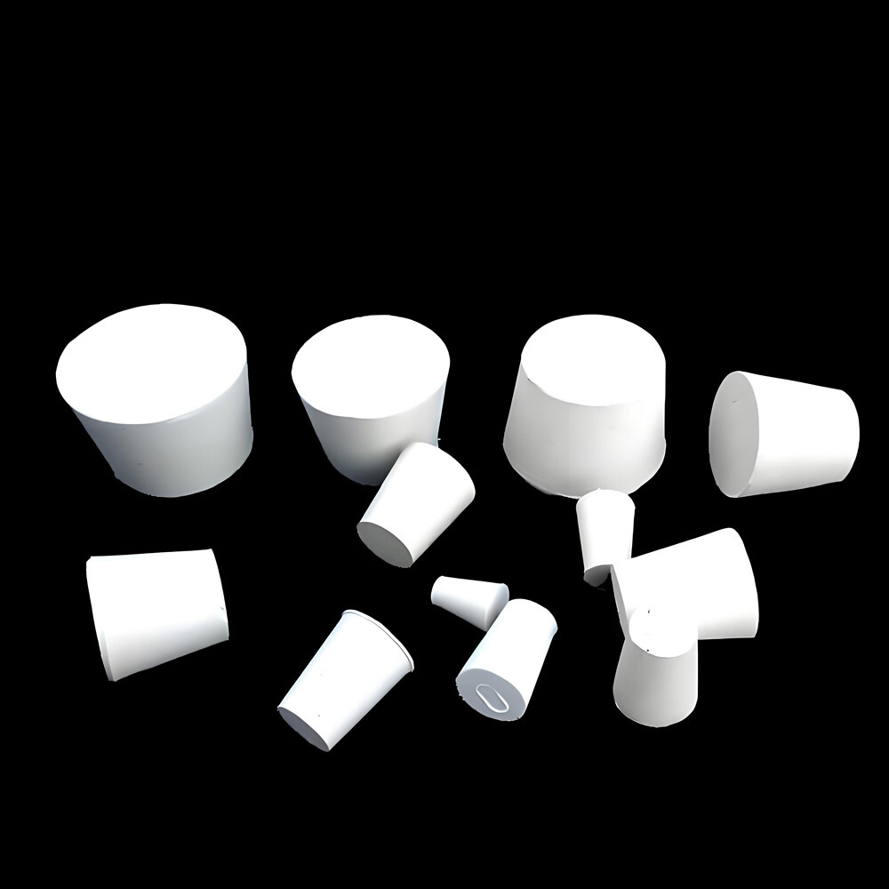 White Rubber Stopper Bungs Laboratory Solid Hole Stopper Tapered Flask 28 Sizes