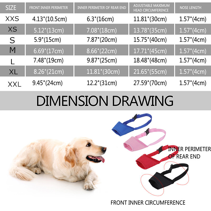 4 Pack Dog Muzzle Anti Stop Bite Barking Chewing Mesh Training Small Large Pet