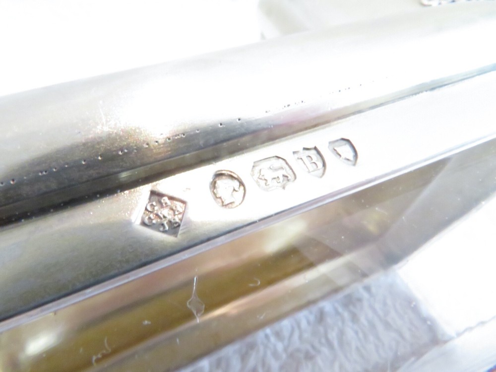Gorgeous victorian english sterling silver & crystal 2 rectangular boxes London
