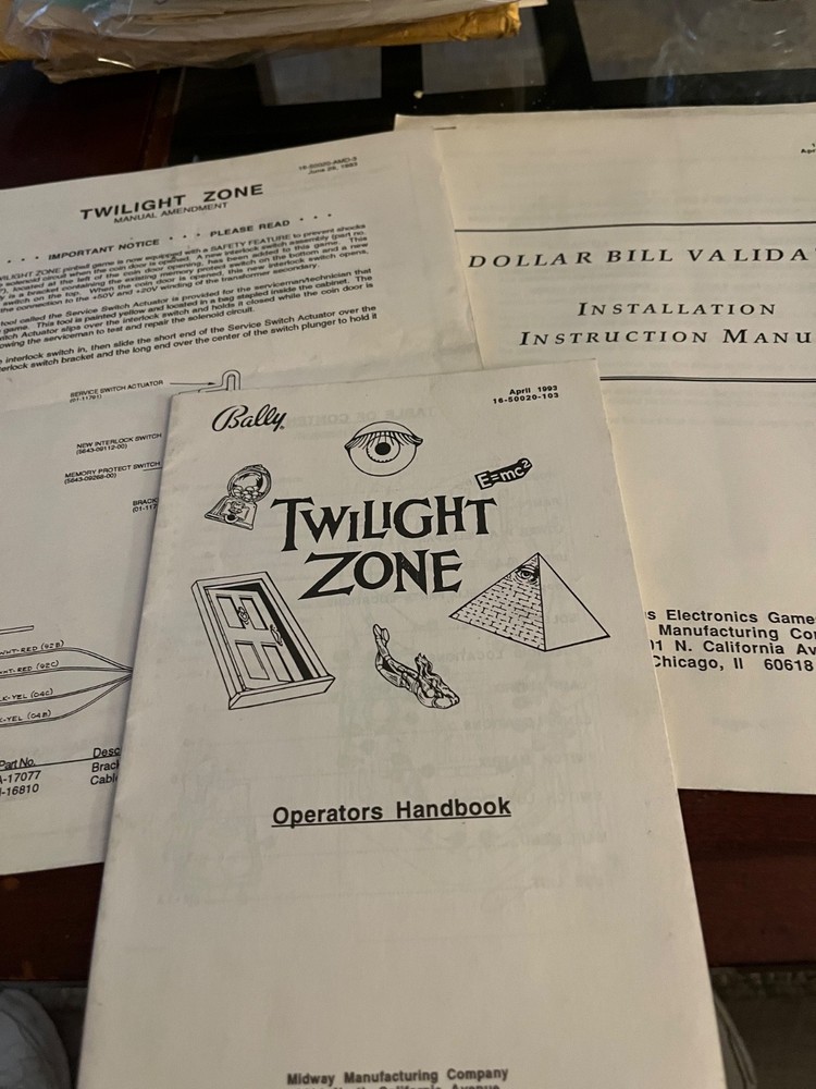 Twilight Zone Pinball Operator Handbook