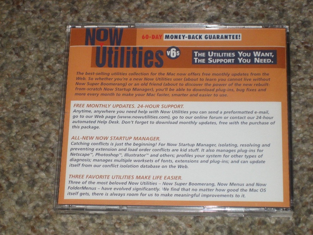 Now Utilities Version 6.0 for Mac OS CD 1996 Now Software, Inc.
