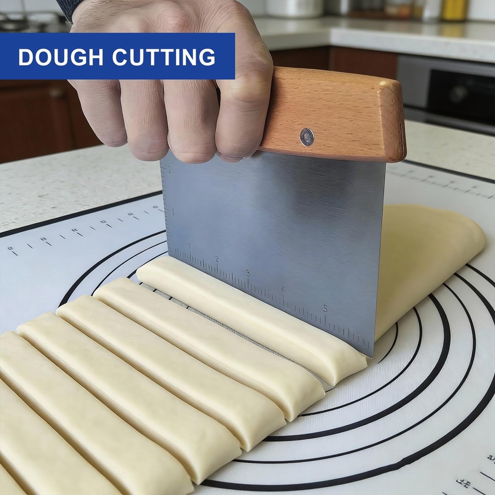 Vriysei Professional Dough Cutter & Bench Scraper - Ultimate Scrape
