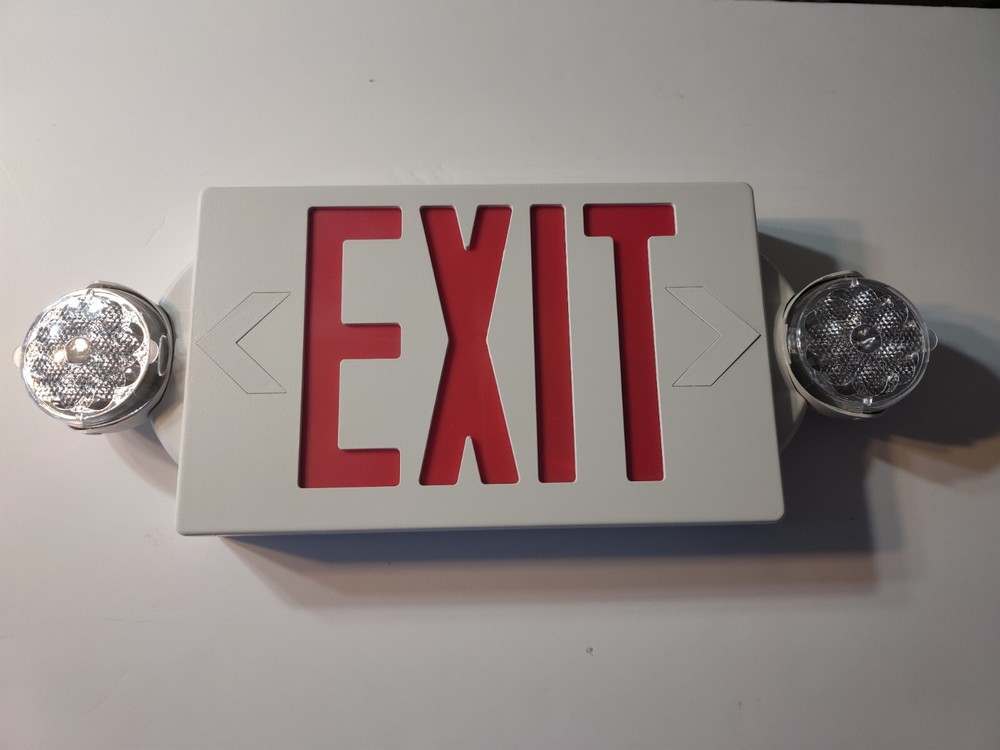 Emergency Exit LED Sign Light Double / Single Face w/Battery Backup
