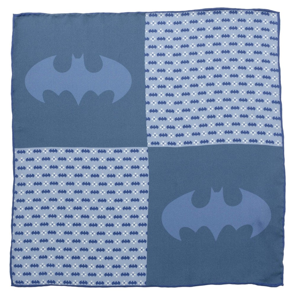 DC Batman Multi Motif Blue Pocket Square